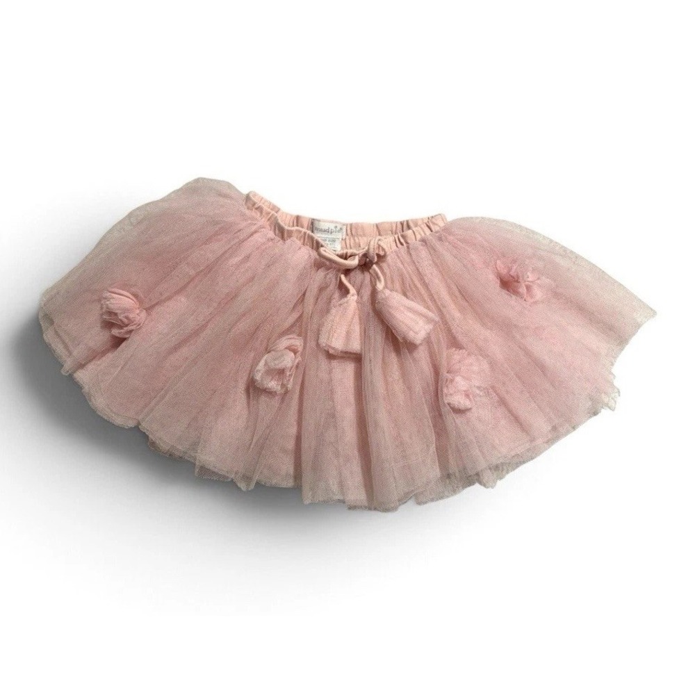 Mud Pie Girls Pink Mesh Puff Tutu Skirt Size 12 Months-5T